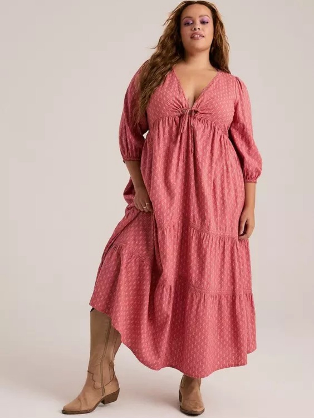 Torrid Festi Tiered Ruffle Maxi Dress With Tie Front Detail Plus Size 2x Nwt